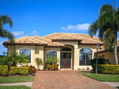 alt=Mediterranean style house links to single family homes for sale in South Florida."